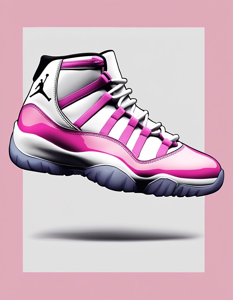 Pink and White Jordans 11